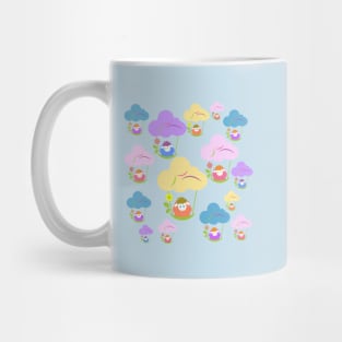 Cute baby sheep flying on clouds pattern Mug